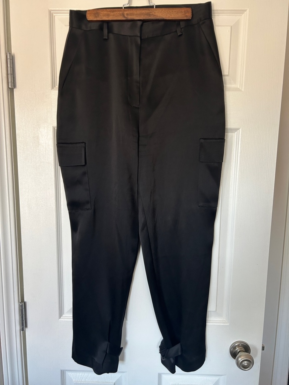 Aritzia Babaton silky Black Cargo Tapered Pants